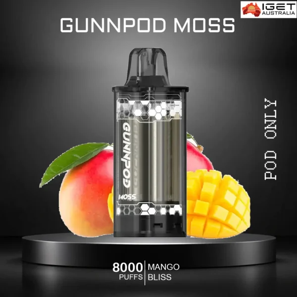 Buy GUNNPOD MOSS – MANGO BLISS – 8000 PUFFS – POD ONLY